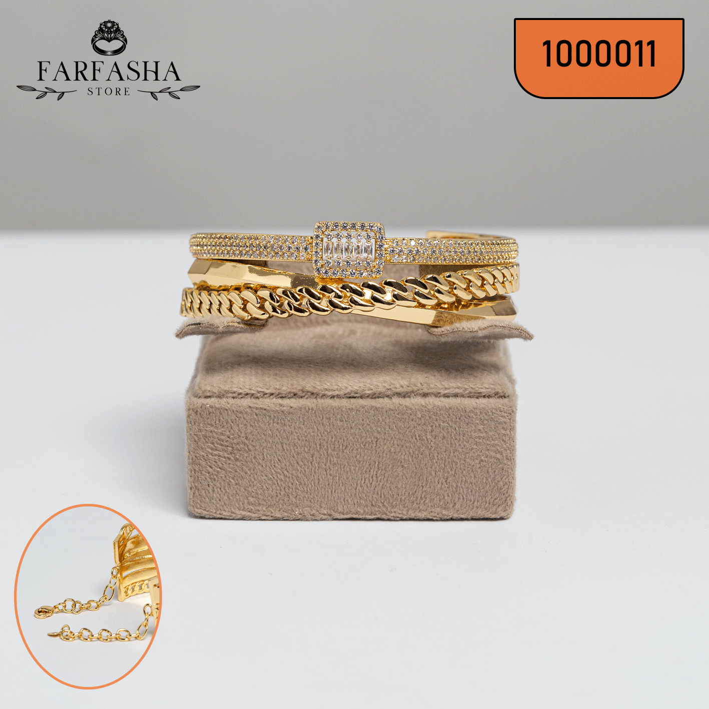 أساور جولد بليتد طلاء ذهب حقيقي كود 1000011 1