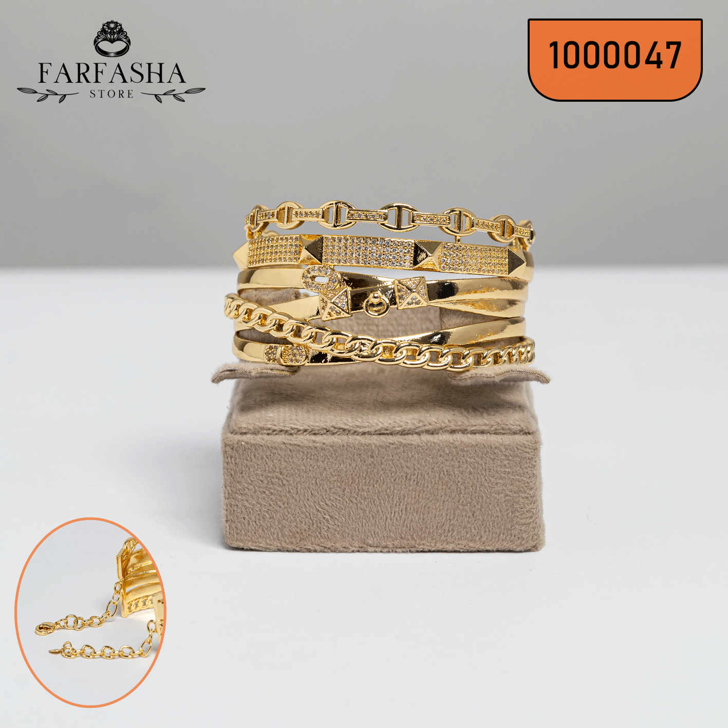 أساور جولد بليتد طلاء ذهب حقيقي كود 1000047 1