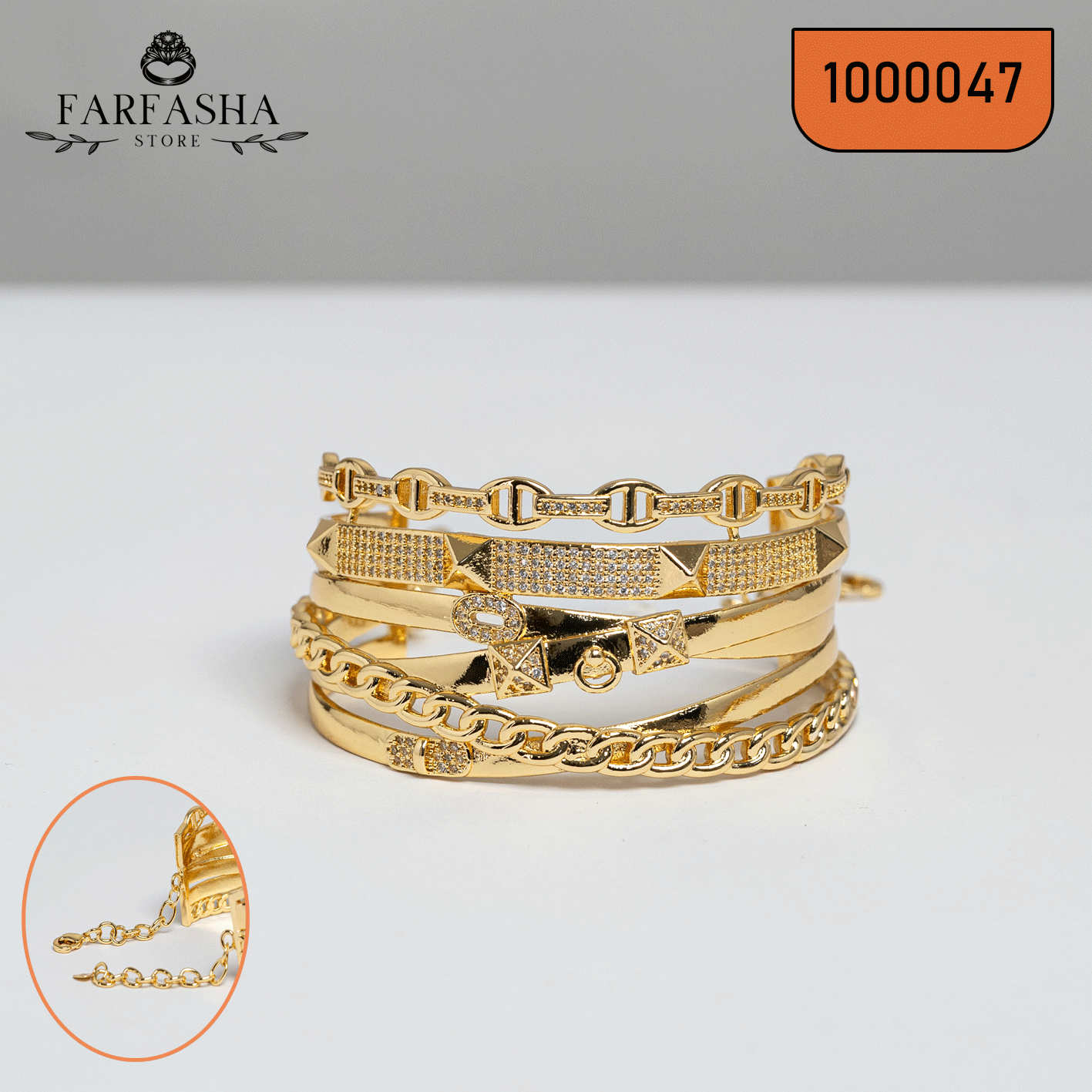 أساور جولد بليتد طلاء ذهب حقيقي كود 1000047 2