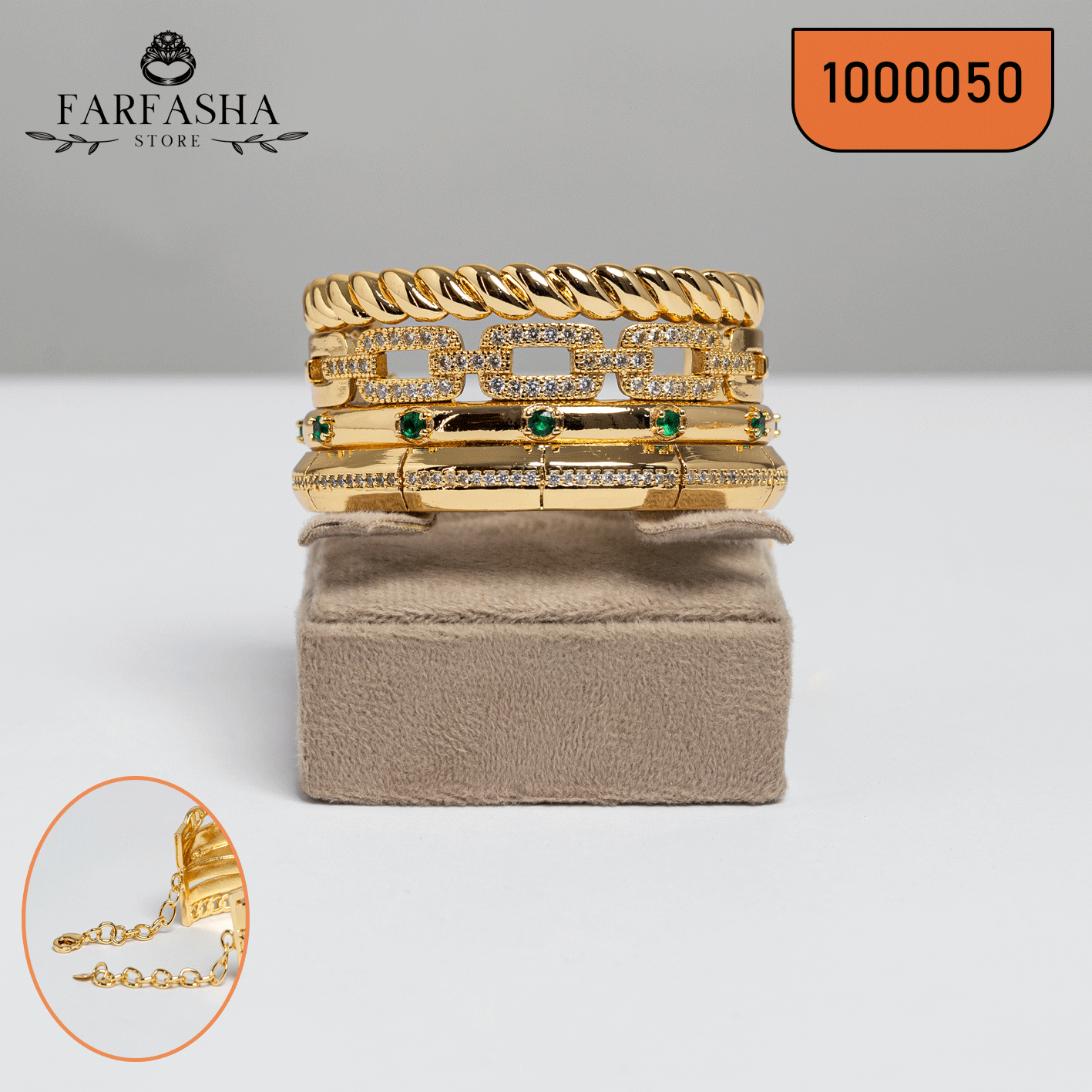 أساور جولد بليتد طلاء ذهب حقيقي كود 1000050 1